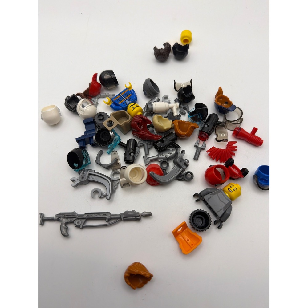 LEGO Minifigure Parts Accessories Lot Heads Torsos Hair Helmets Weapons Mixed